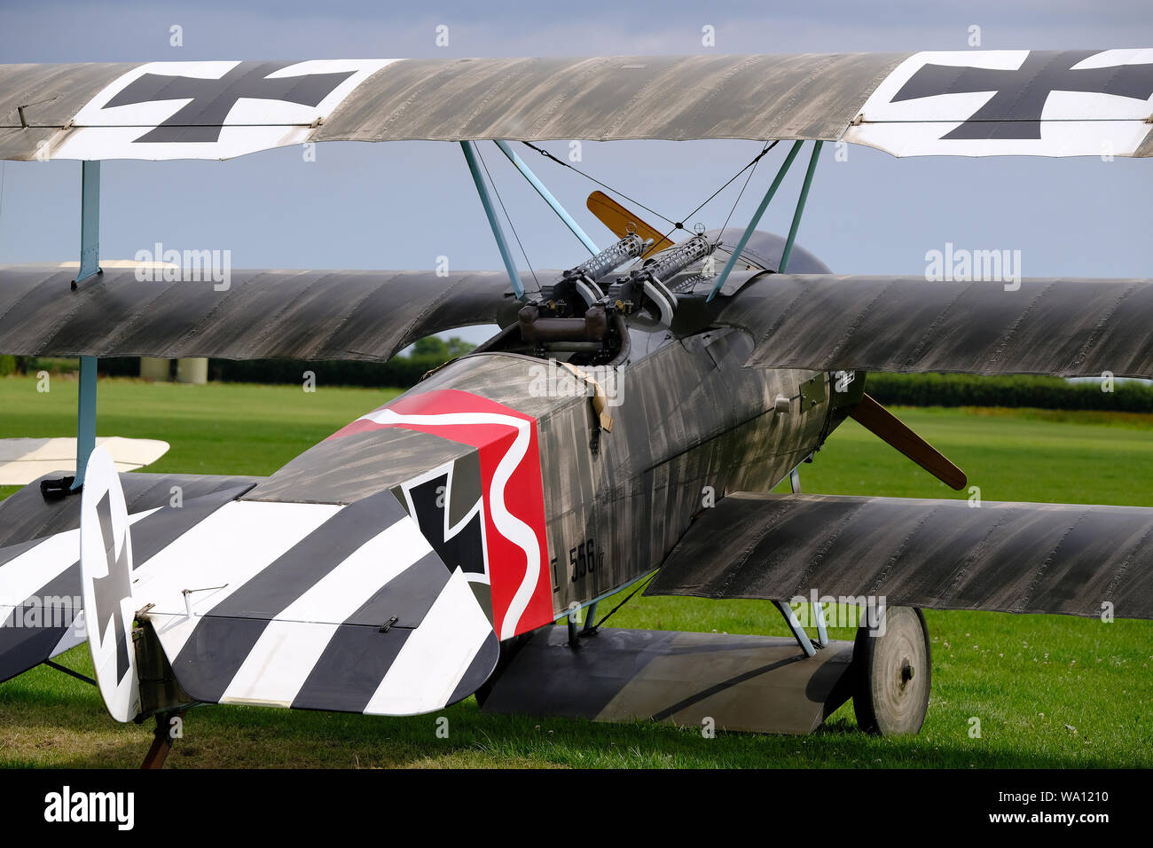 The Fokker Dr.I, (replica) often known simply as the Fokker Triplane, was a World War I fighter aircraft built by Fokker-Flugzeugwerke. Stock Photo