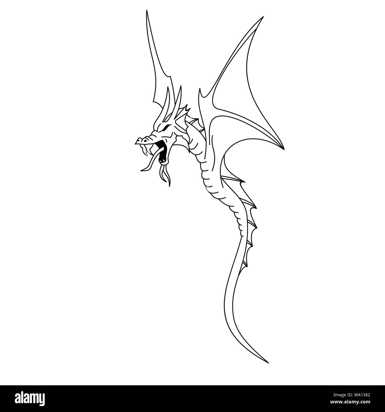 Lower-back tattoo Tribe, Simple Dragon Outline, monochrome, vertebrate,  flower png | PNGWing