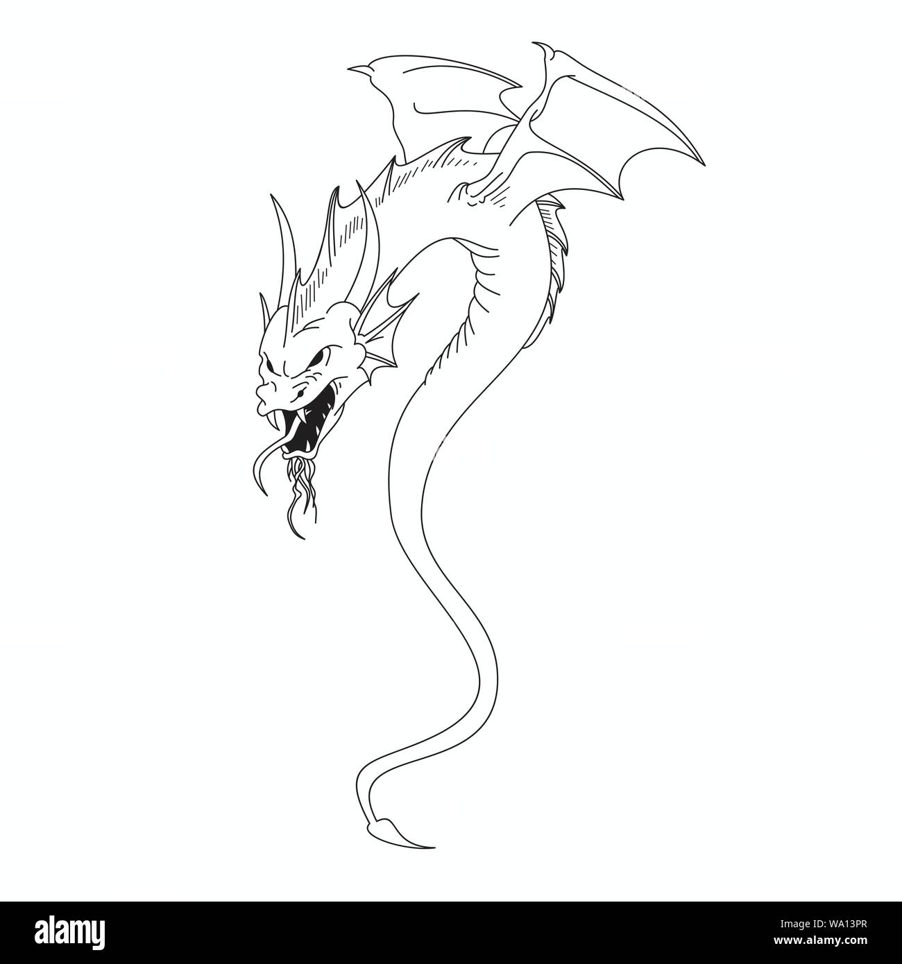 Vector illustration of a dragon Stock Vector