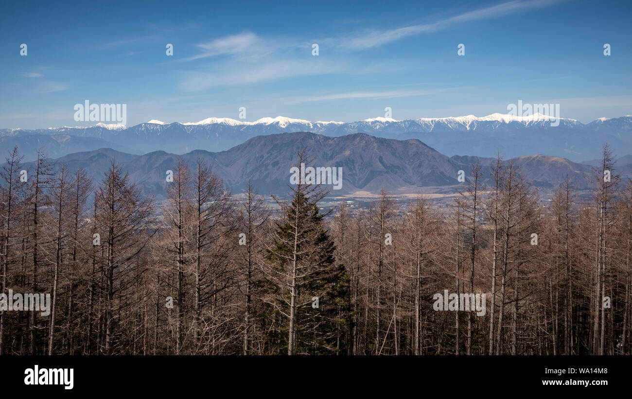 Views of Japan's southern Alps from My Fuji. Stock Photo