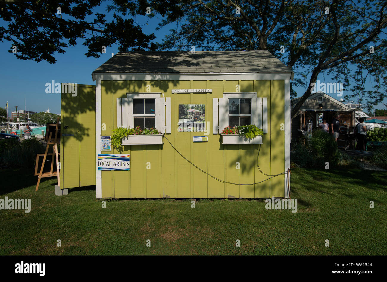 One of many HyArts artist Shanties at Hyannis Harbor, Hyannis, MA, USA