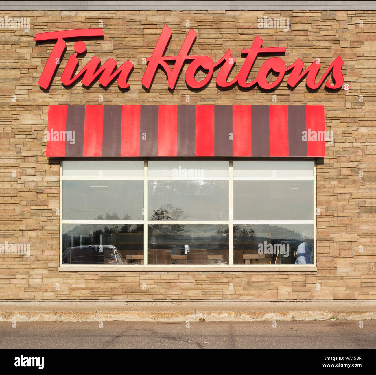 Truro, Canada - August 16, 2019: Tim Hortons restaurant. Tim Hortons is a Canadian restaurant chain known for its coffee and doughnuts. Stock Photo