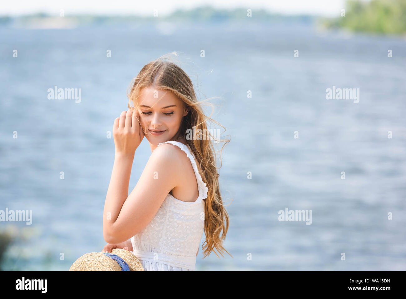 Girl standing on shore hi-res stock photography and images - Alamy