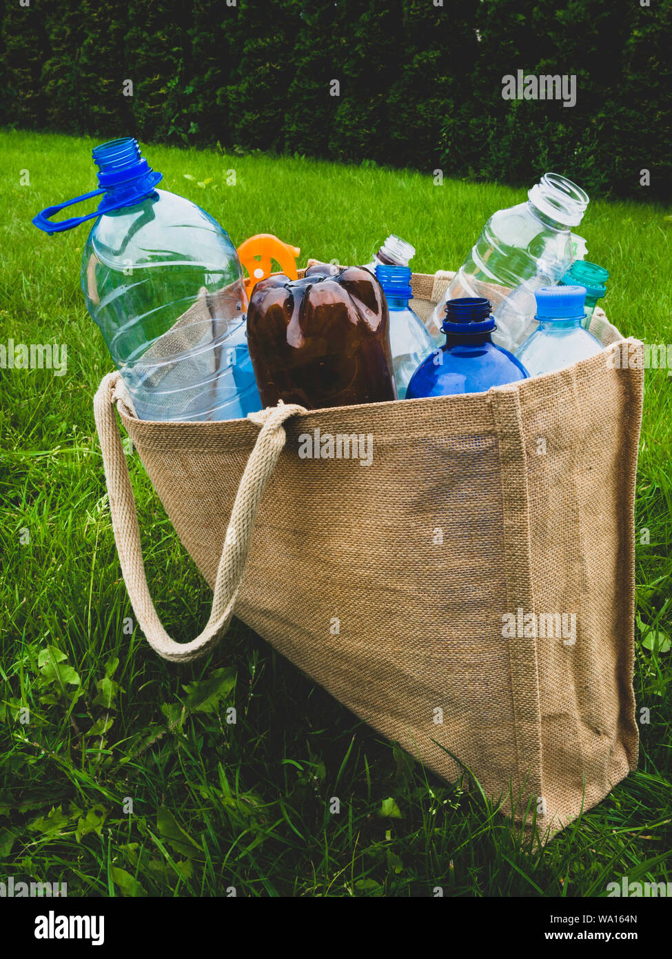 Eco friendly bag for shopping Ecological burlap bag and plastic bottles