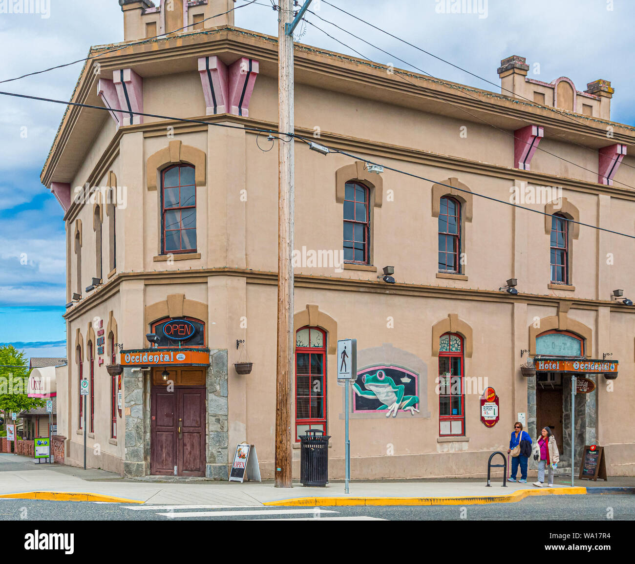 The colorful Occidental Pub in Nanaimo, British Columbia, Canada Stock Photo
