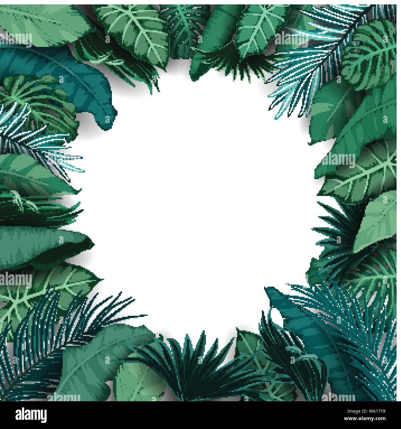 Tropical leaves isolated on white background Stock Vector Image & Art ...