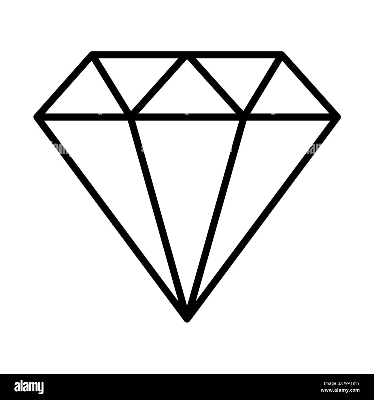 Diamond line icon. Black outlines on white background Stock Vector Image &  Art - Alamy