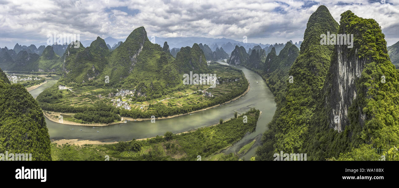 Guangxi guilin lijiang river scenery Stock Photo