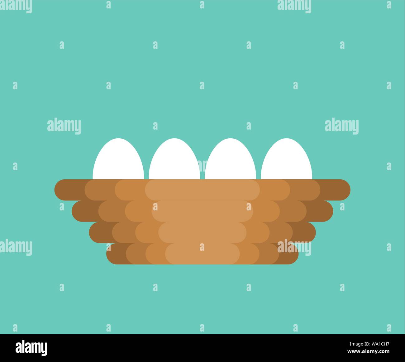 Nest with eggs cartoon isolated. vector illustration Stock Vector Image ...