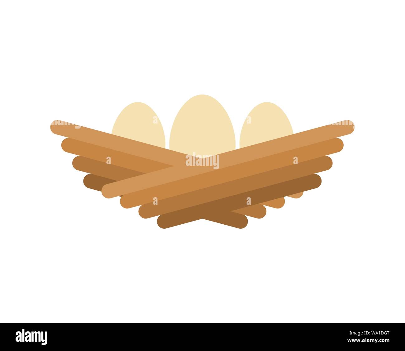 Nest with eggs cartoon isolated. vector illustration Stock Vector Image ...