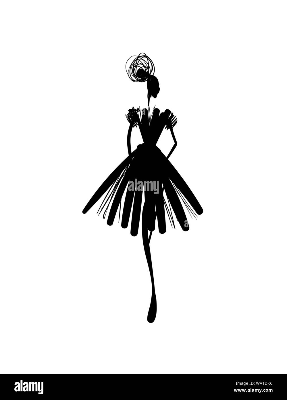 Sketch of the model in a dress Stock Vector by ©vipa77 84540732