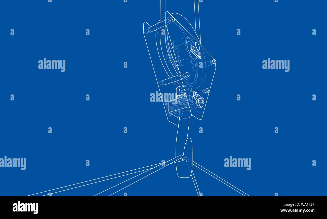 Cargo container. Wire-frame style Stock Vector