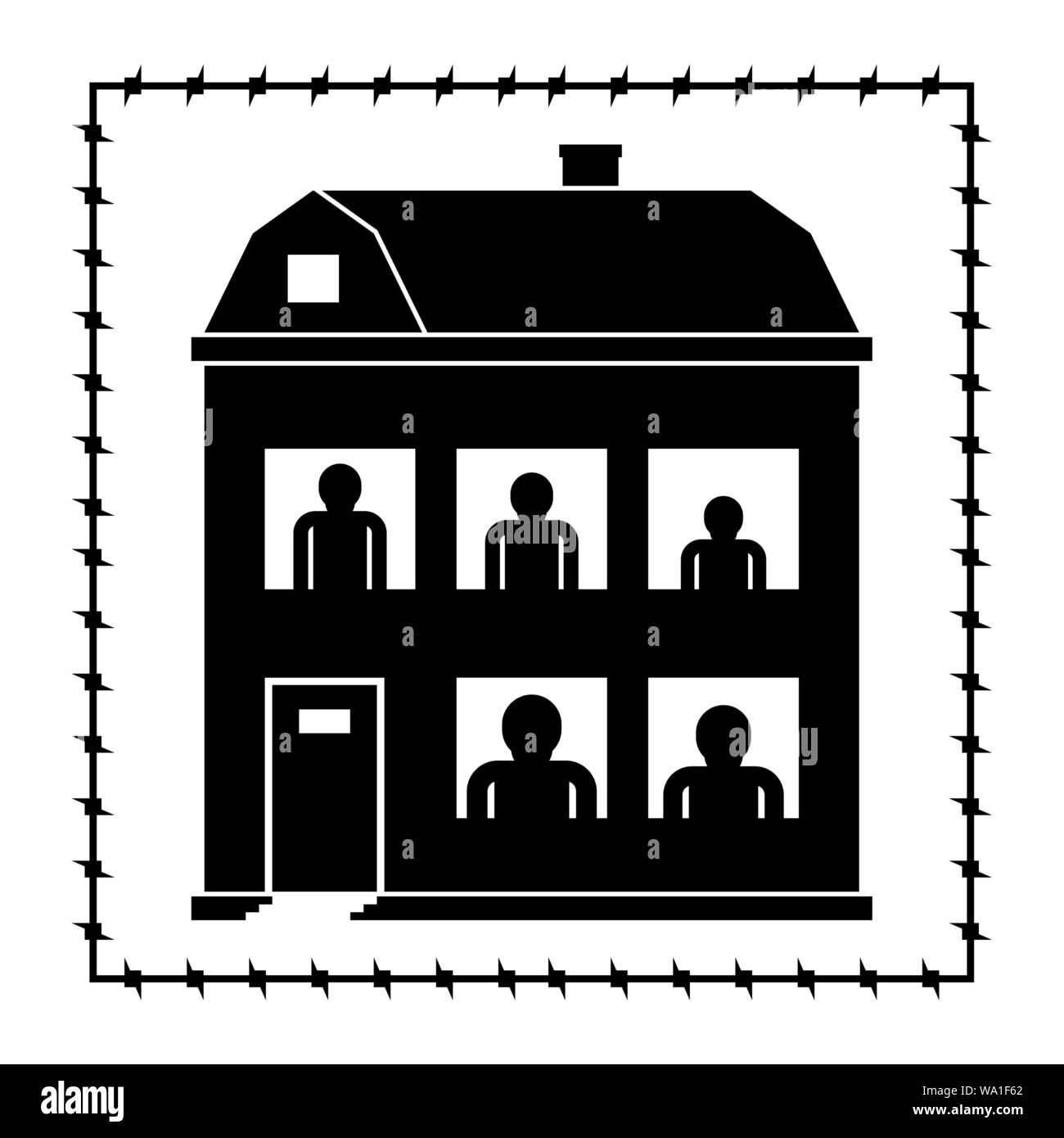 Family residence Barbed wire protection. House security. Guard Family ...