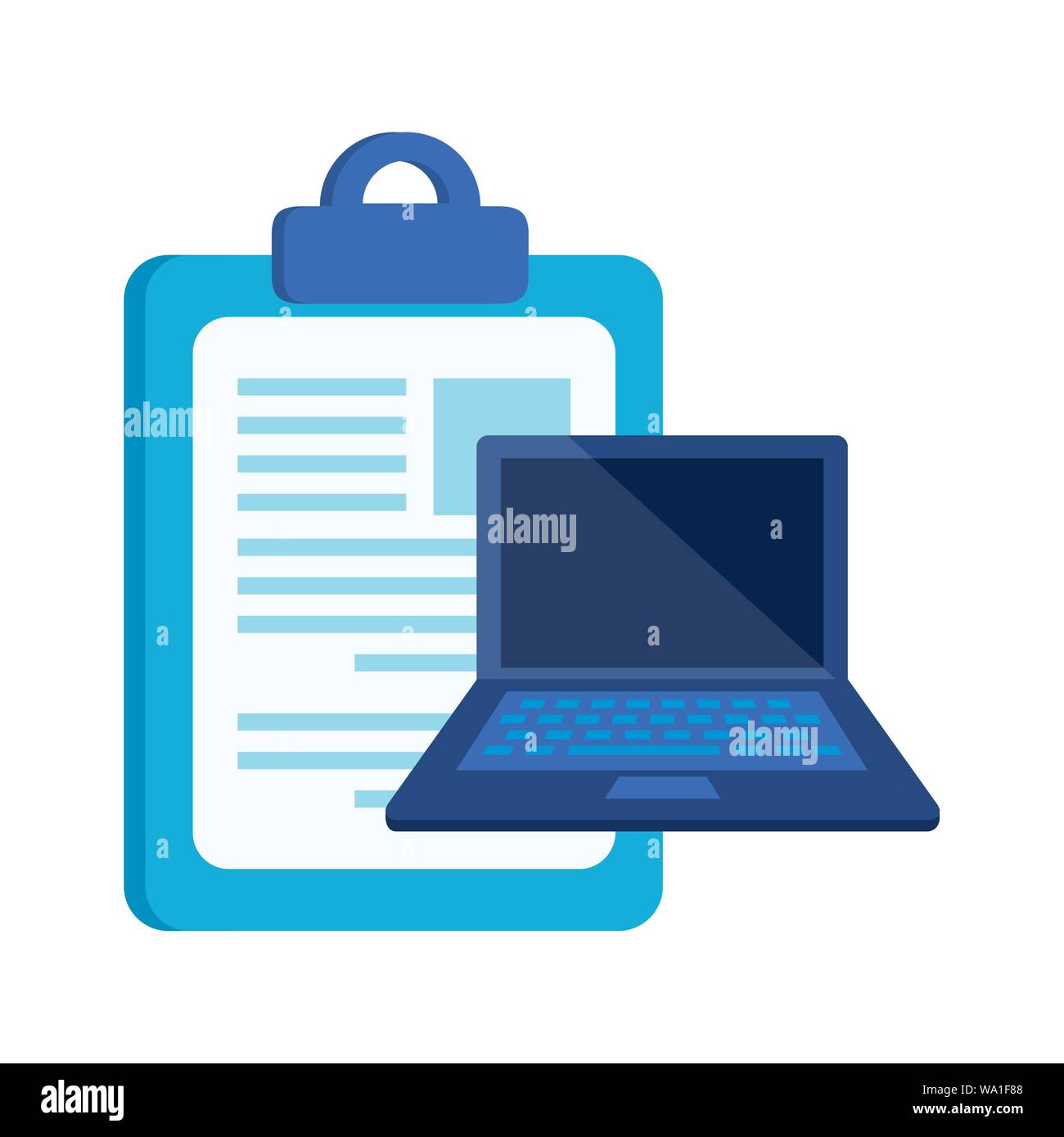 checklist clipboard with laptop computer Stock Vector Image & Art - Alamy