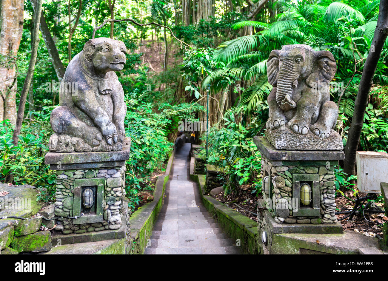 Statues in Ubud Monkey Forest on Bali, Indonesia Stock Photo Alamy
