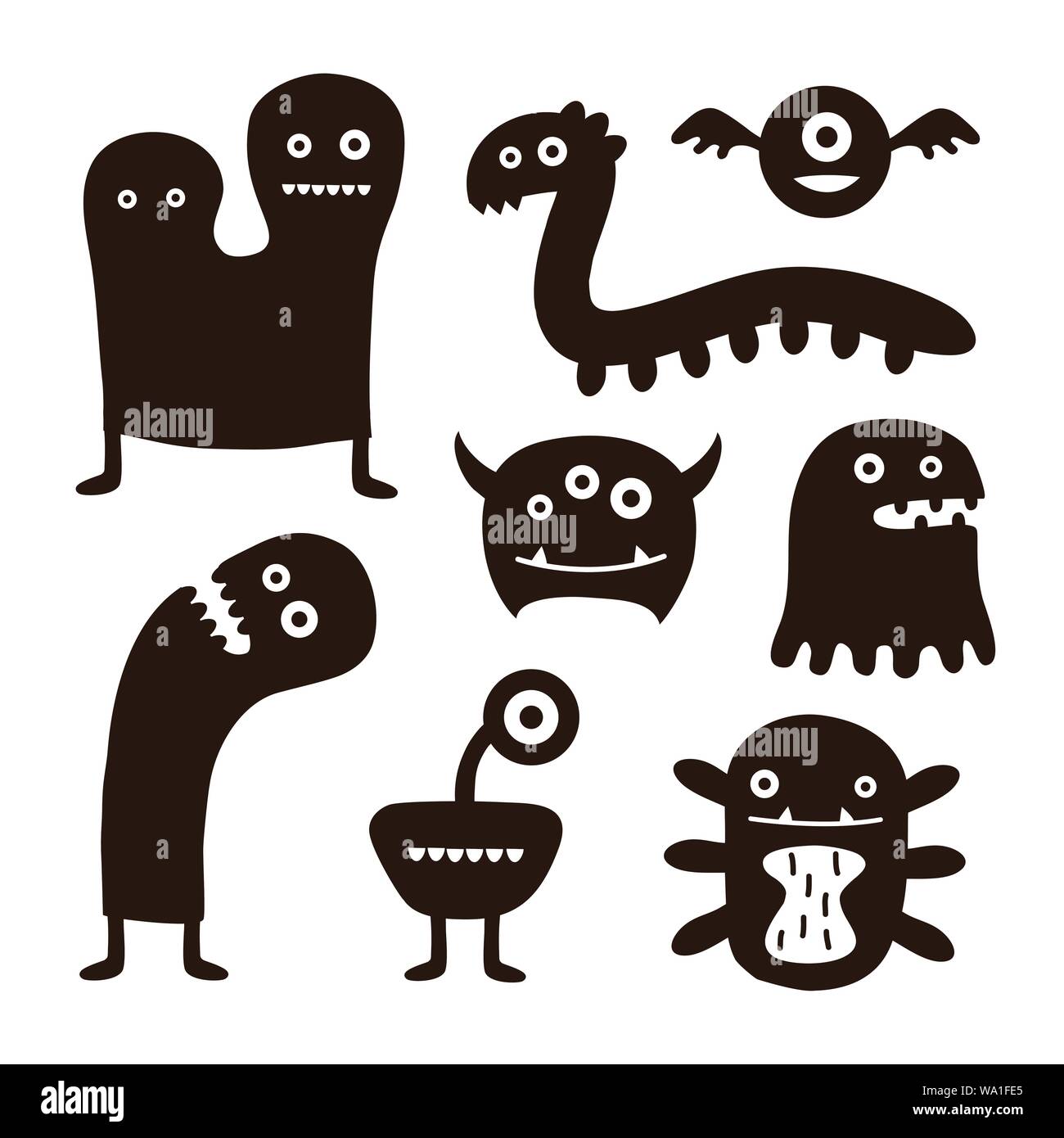 Cool monsters icons collection. Isolaet object. Vector illustration ...