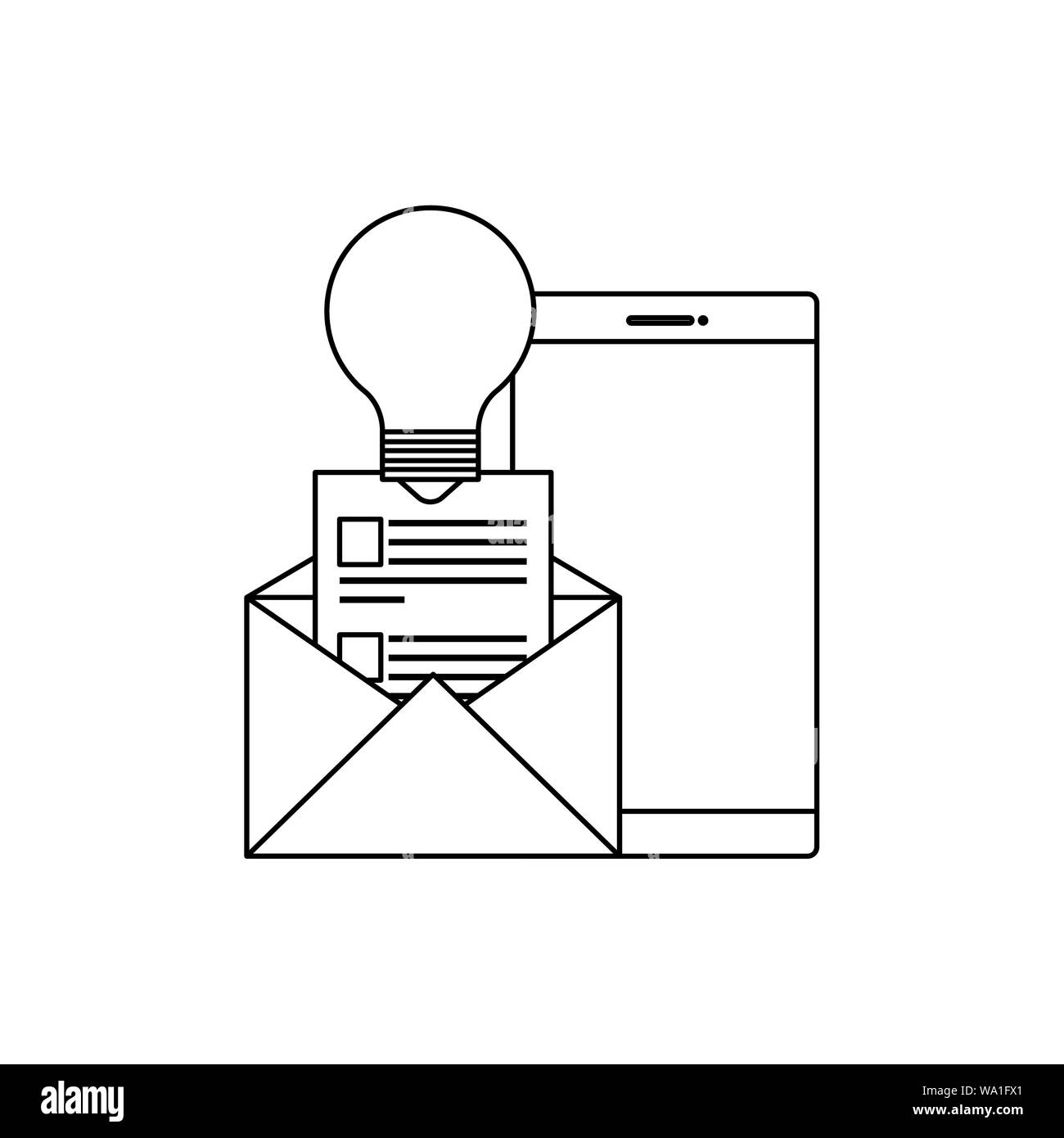 smartphone device with envelope email Stock Vector Image & Art - Alamy