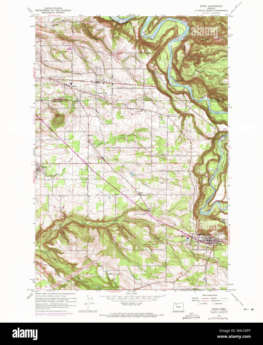Sandy oregon map hires stock photography and images Alamy