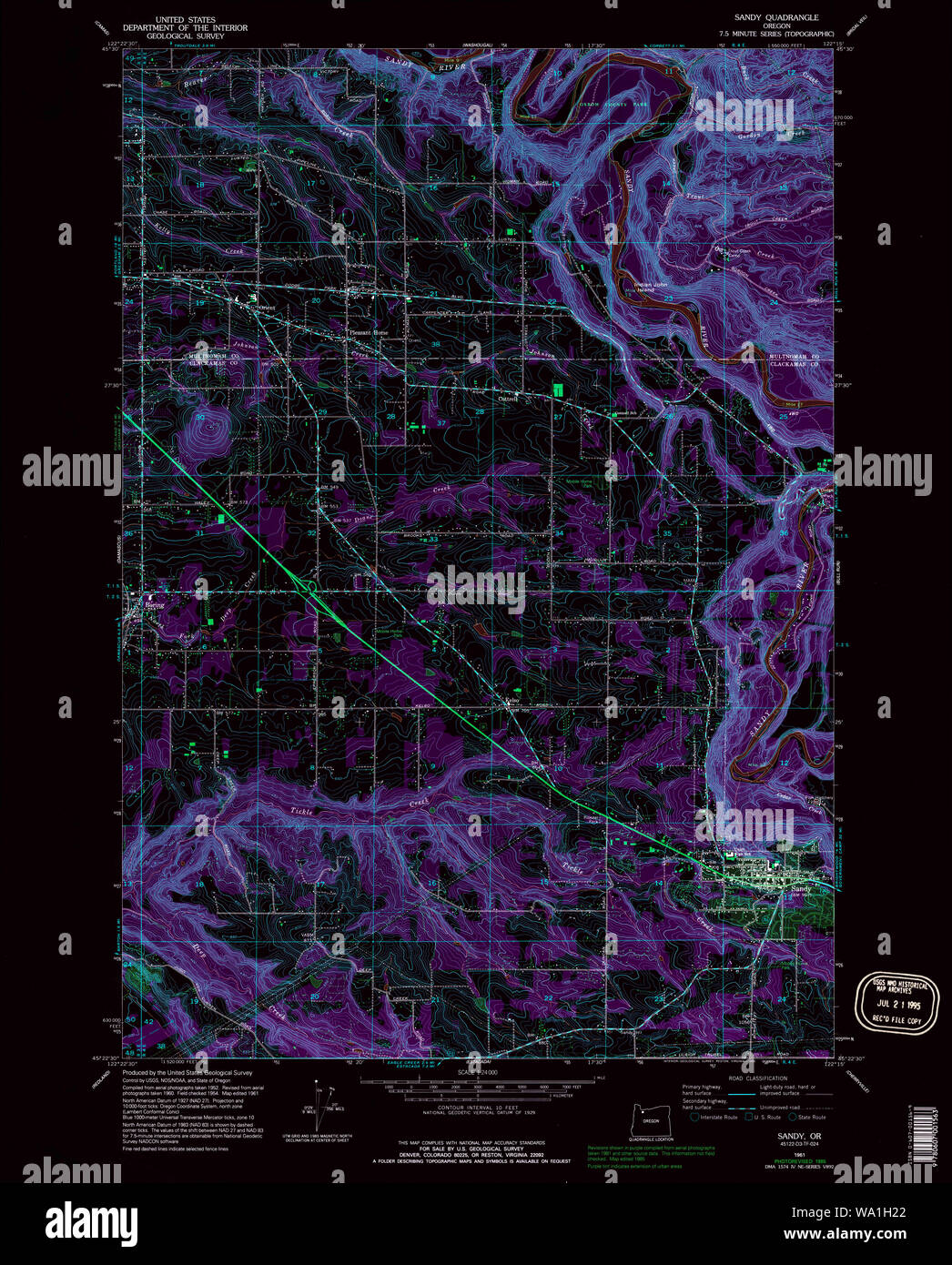 Map of sandy oregon hires stock photography and images Alamy