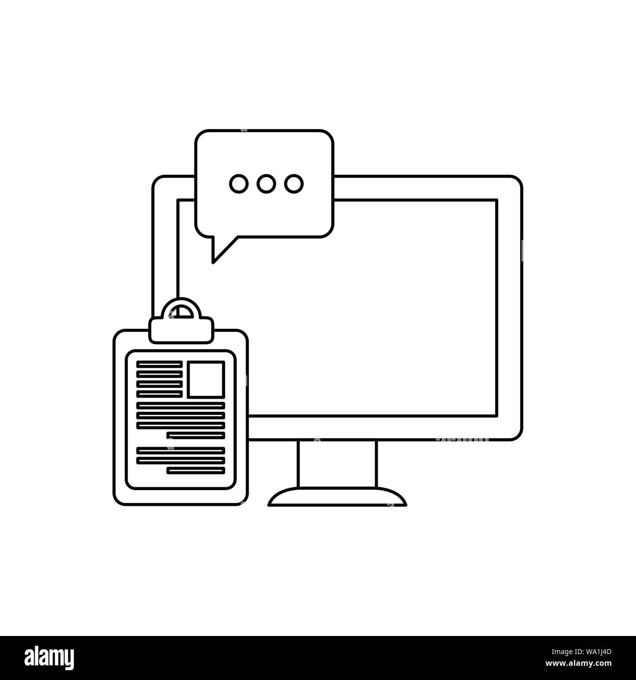 desktop computer with speech bubble Stock Vector Image & Art - Alamy