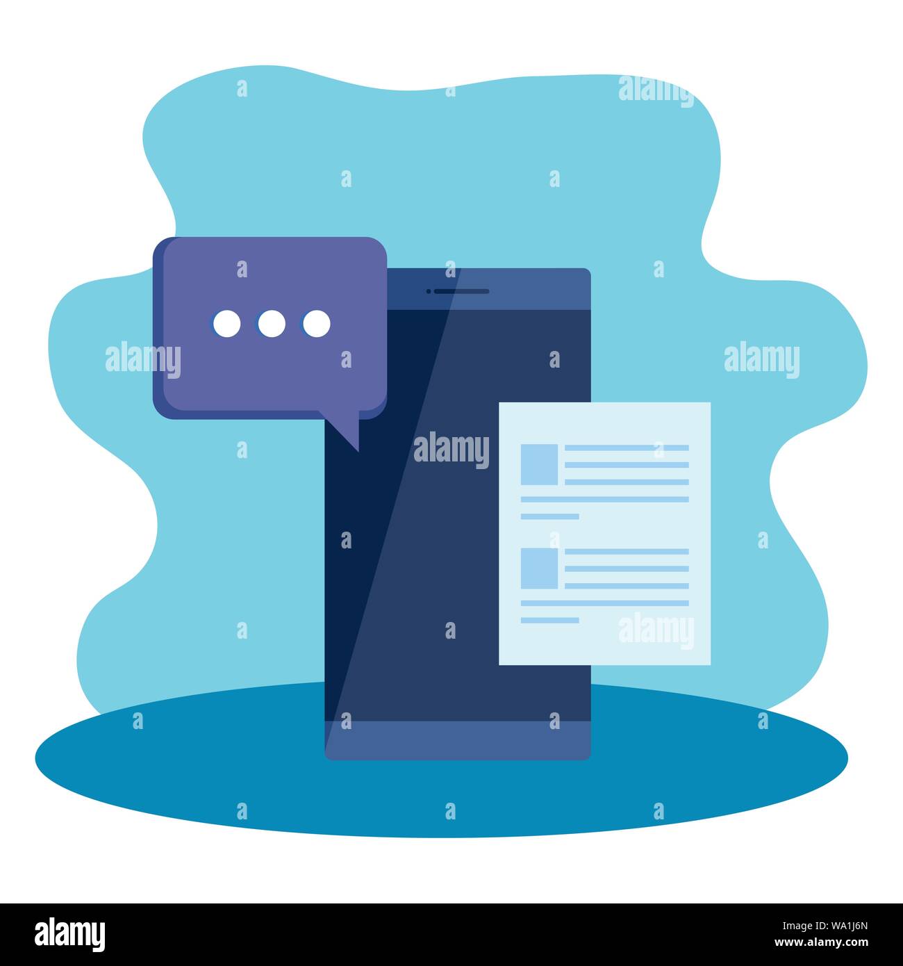 smartphone device with speech bubbles Stock Vector Image & Art - Alamy