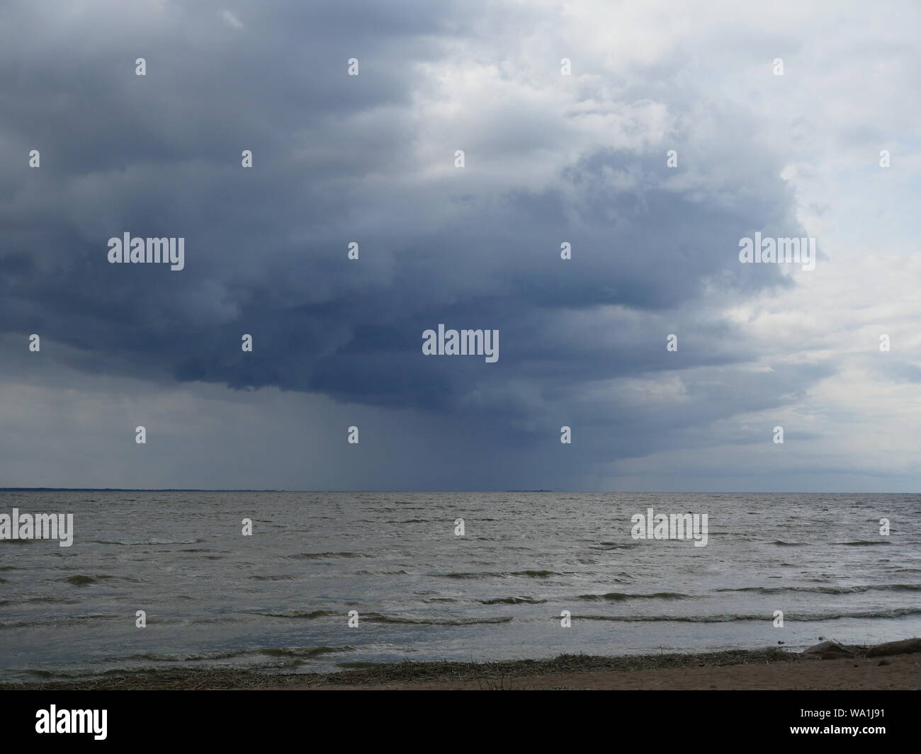 supercell tornado, dramatic scenery over the Baltic Sea Stock Photo