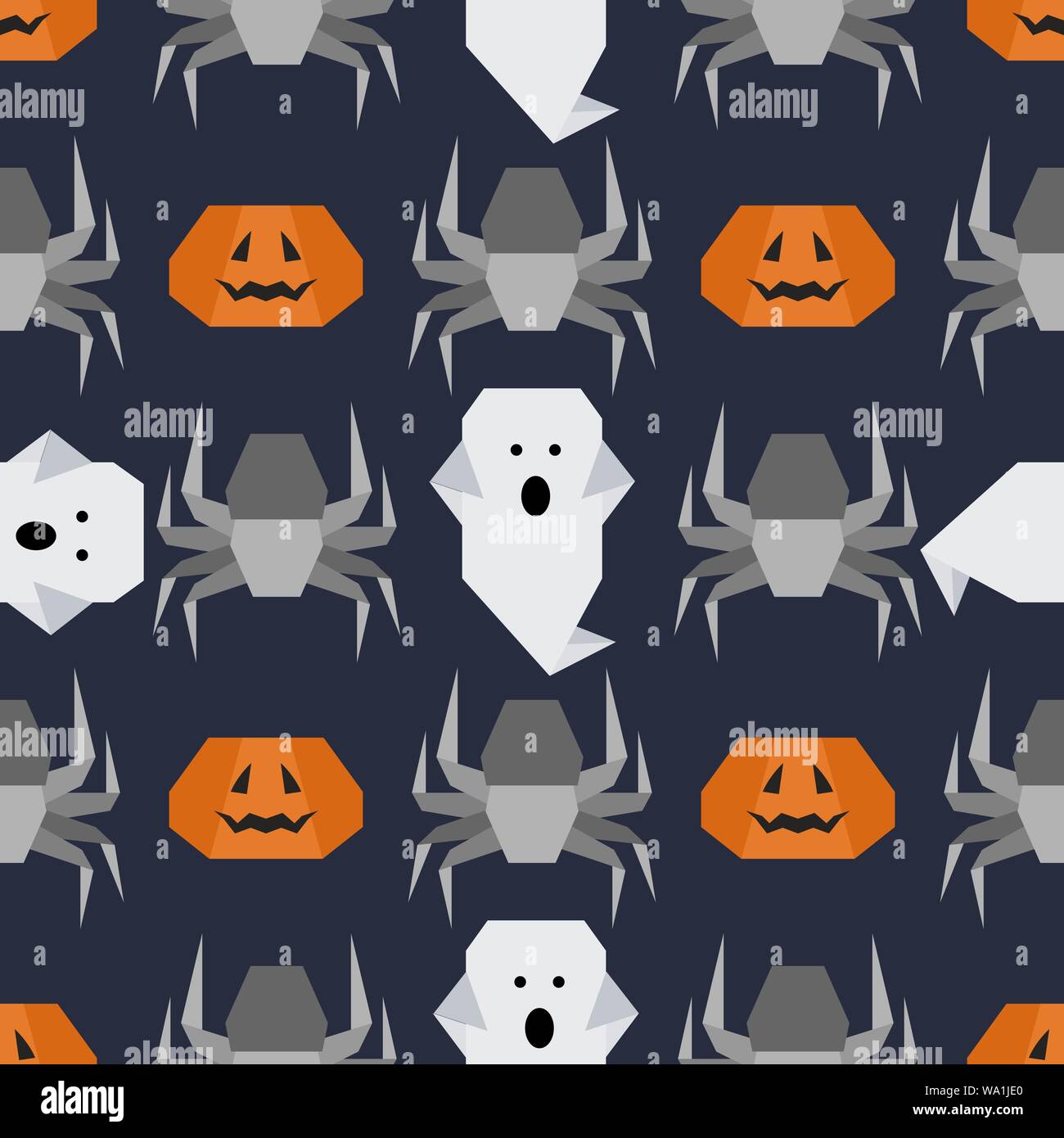 halloween fabric 2020 Halloween 2020 Vector Seamless Pattern With Origami Spider Ghost Pumpkin Design For Party Card Wrapping Fabric Print Stock Vector Image Art Alamy halloween fabric 2020