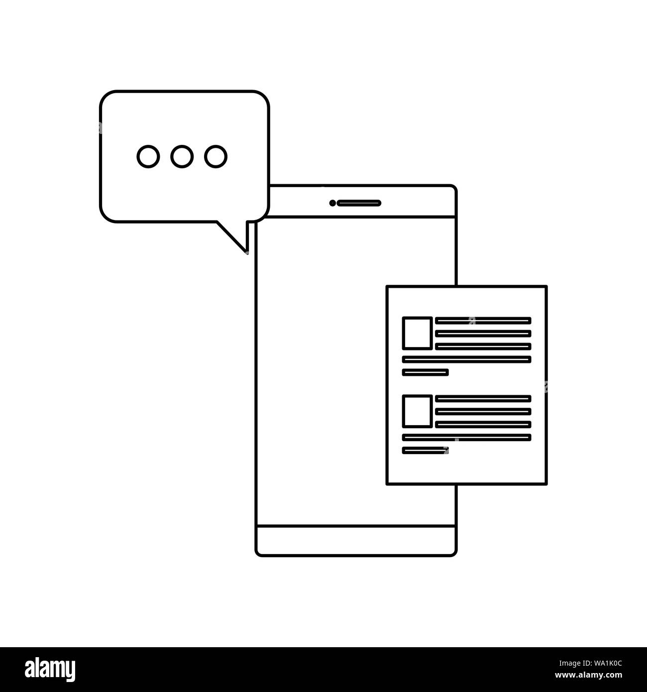 smartphone device with speech bubbles Stock Vector Image & Art - Alamy