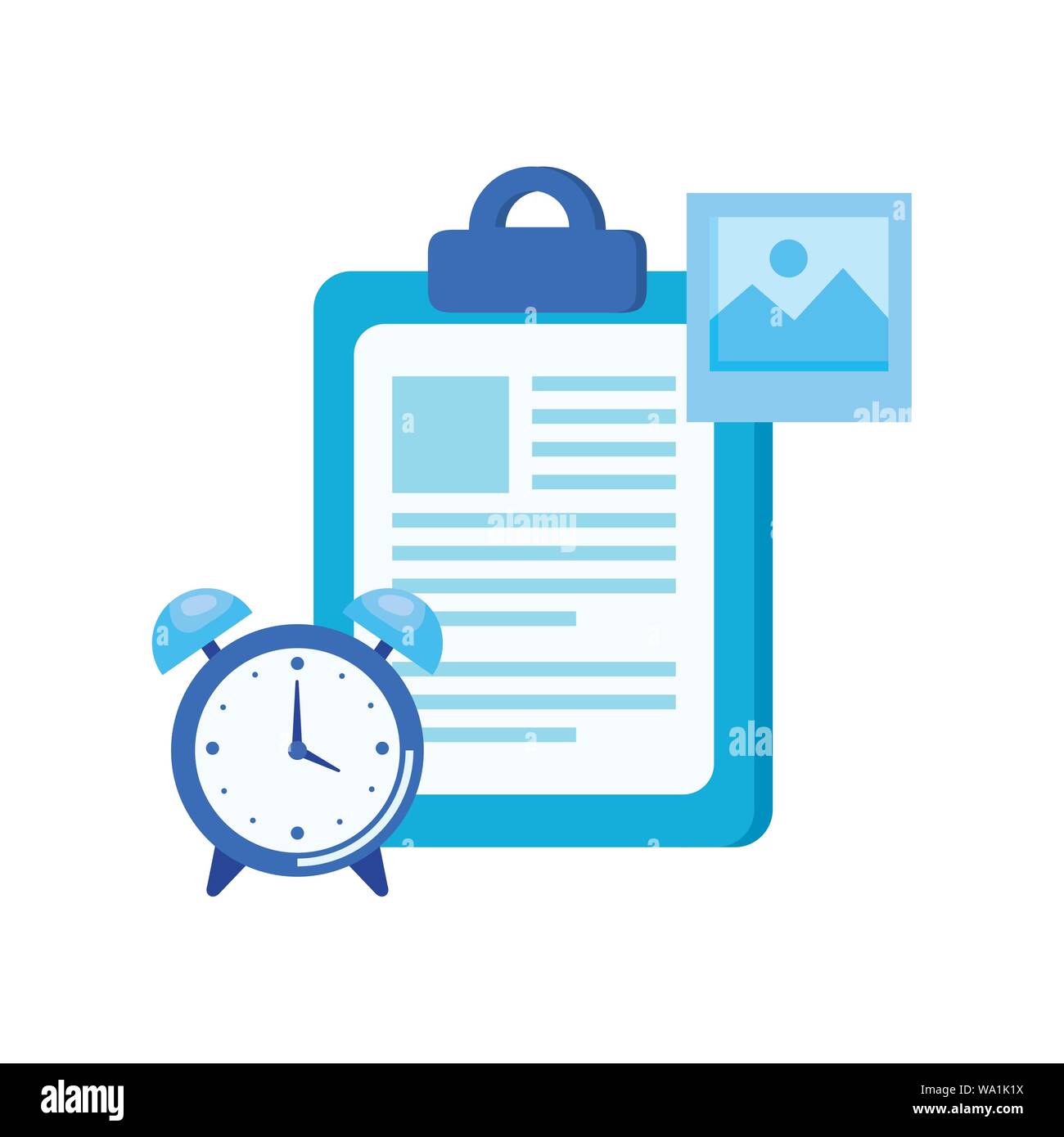 alarm clock with checklist icon Stock Vector Image & Art - Alamy