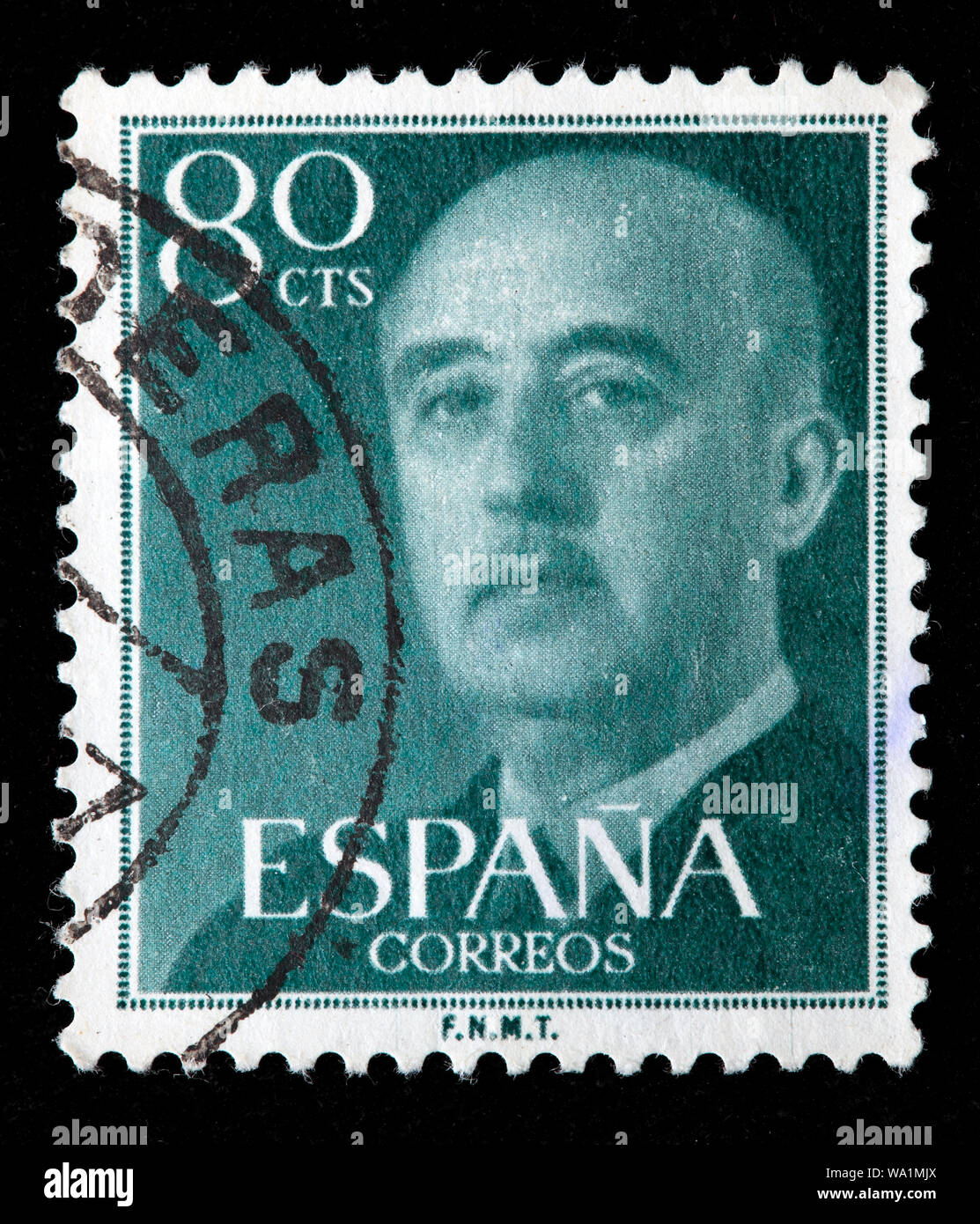 Francisco Franco Bahamonde (1892-1975), Spanish general, politician, Head of State, dictator, Caudillo, postage stamp, Spain, 1955 Stock Photo