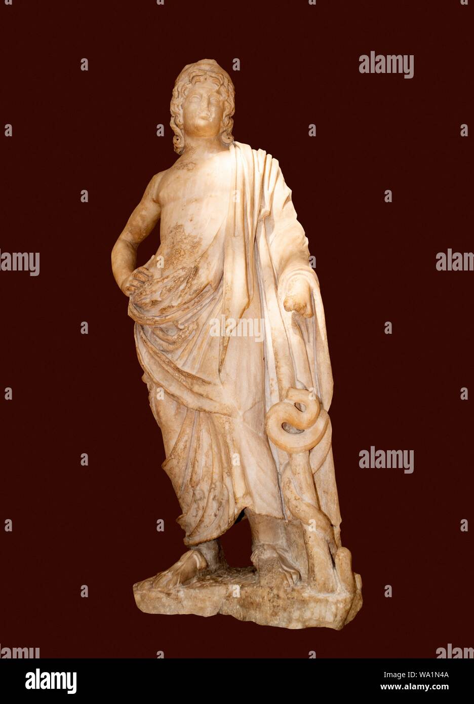 Statue of Asclepios, Greek god of medicine Stock Photo Alamy