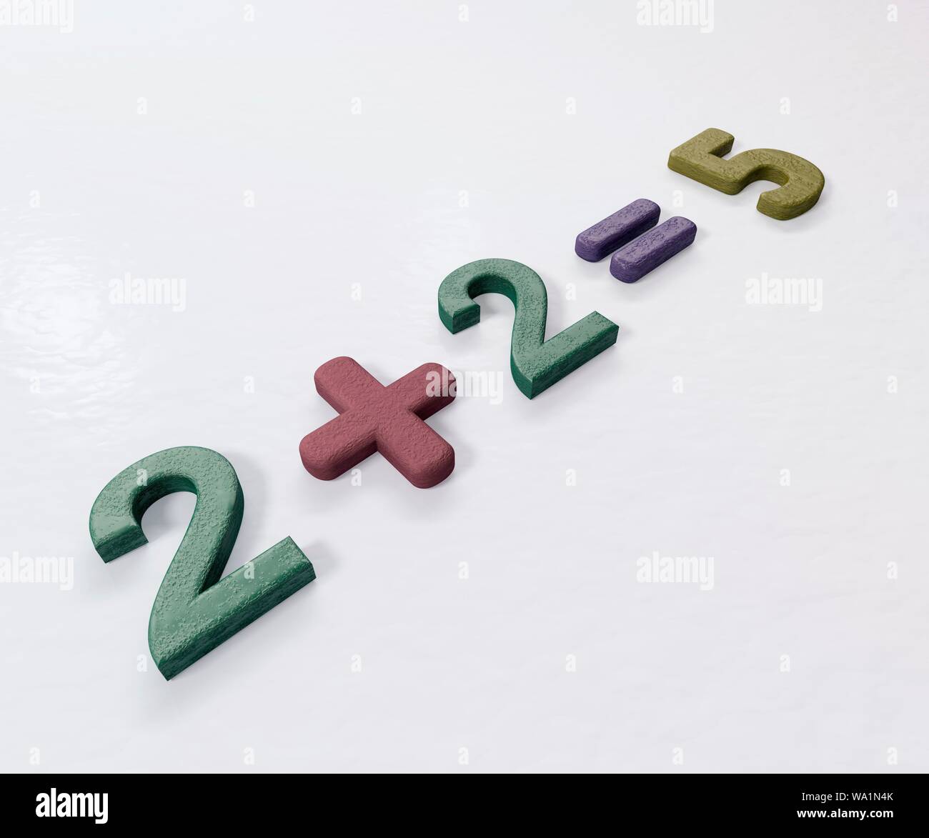 Addition, 2 plus 2 equals 4, numbers and mathematical symbols in blue and  red Stock Photo - Alamy