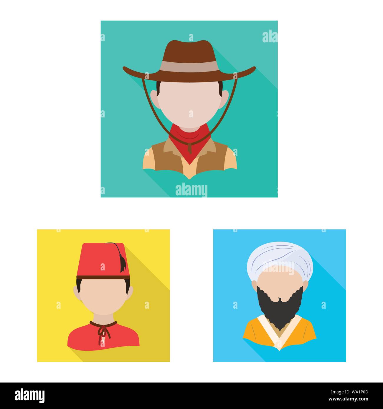 Isolated object of nation and race icon. Set of nation and user stock ...