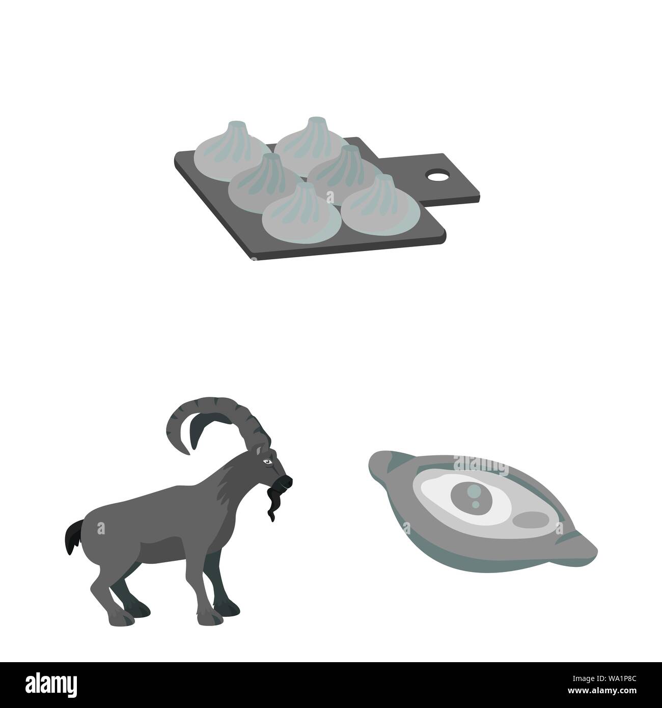 Vector design of attributes and tourism icon. Set of attributes and ...