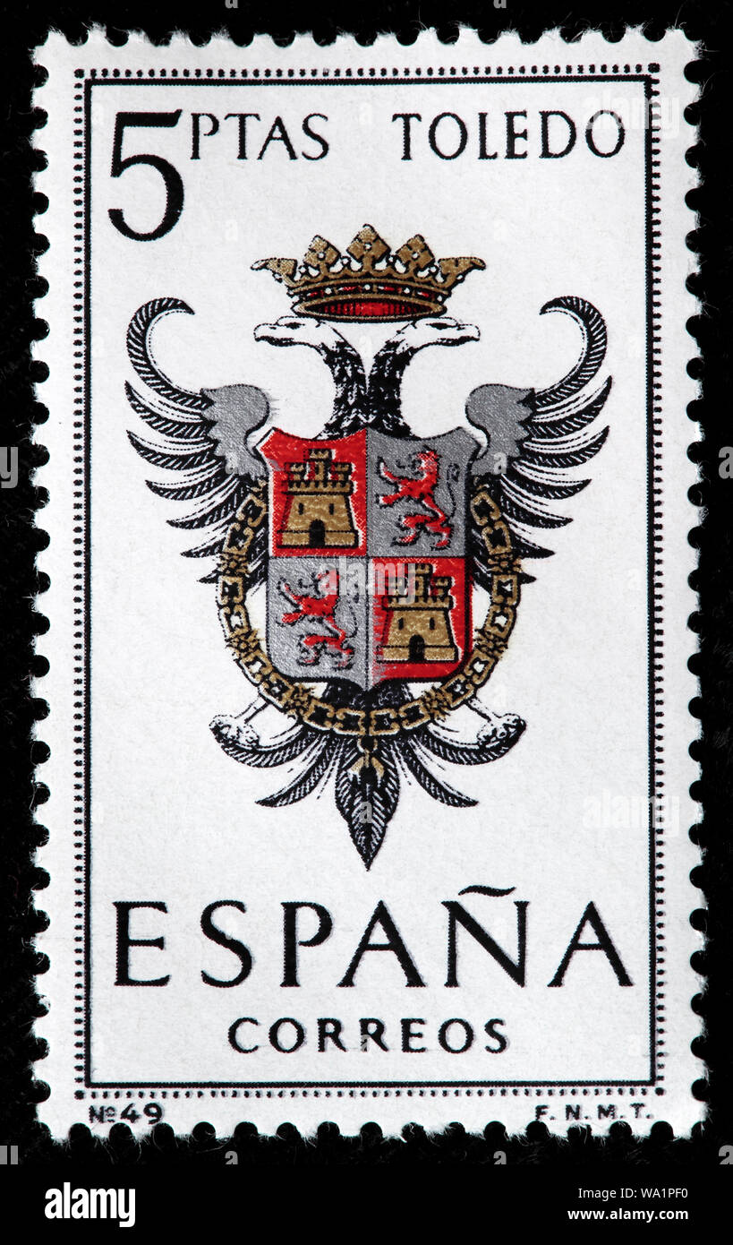 Toledo, Castilla-La Mancha, Coat of arms, postage stamp, Spain, 1966 Stock  Photo - Alamy