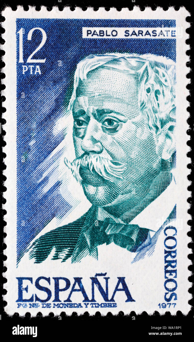 Pablo Sarasate (18441908), Spanish violinist, composer, postage stamp