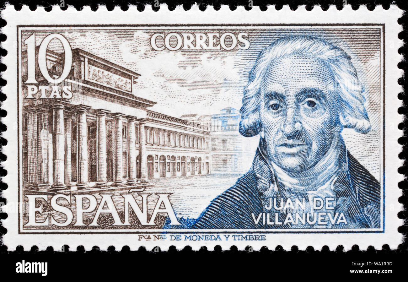 Juan de Villanueva (17391811), Spanish architect, postage stamp, Spain