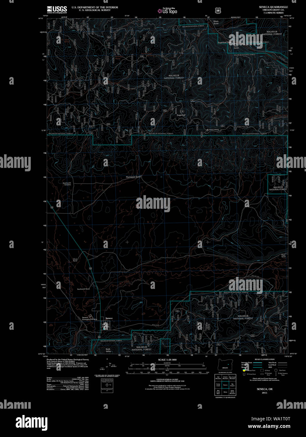Map of seneca oregon hires stock photography and images Alamy