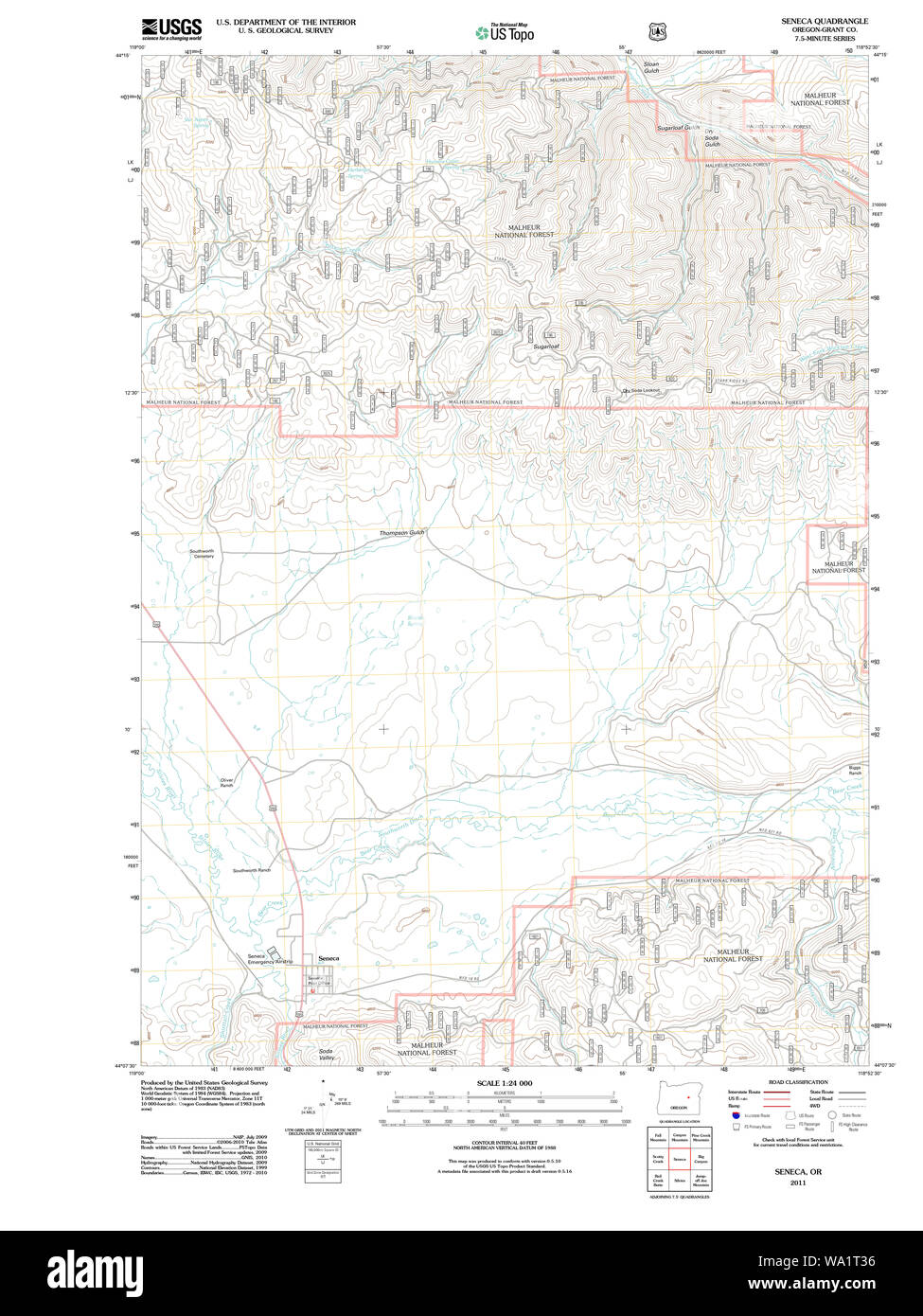 Map of seneca oregon Cut Out Stock Images & Pictures Alamy