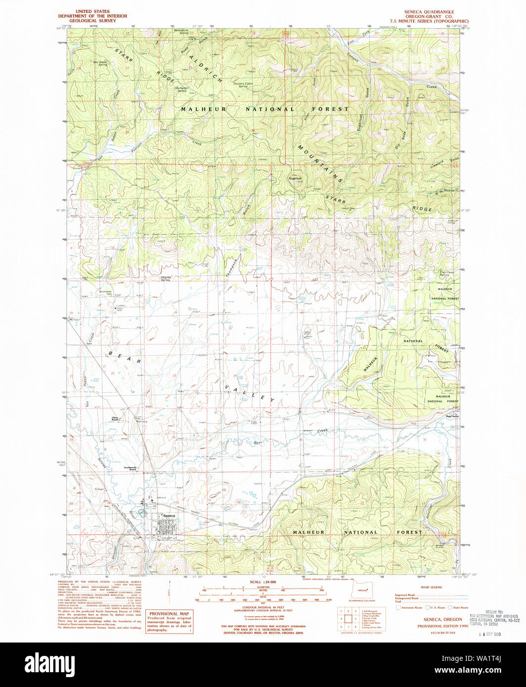 Map of seneca oregon Cut Out Stock Images & Pictures Alamy