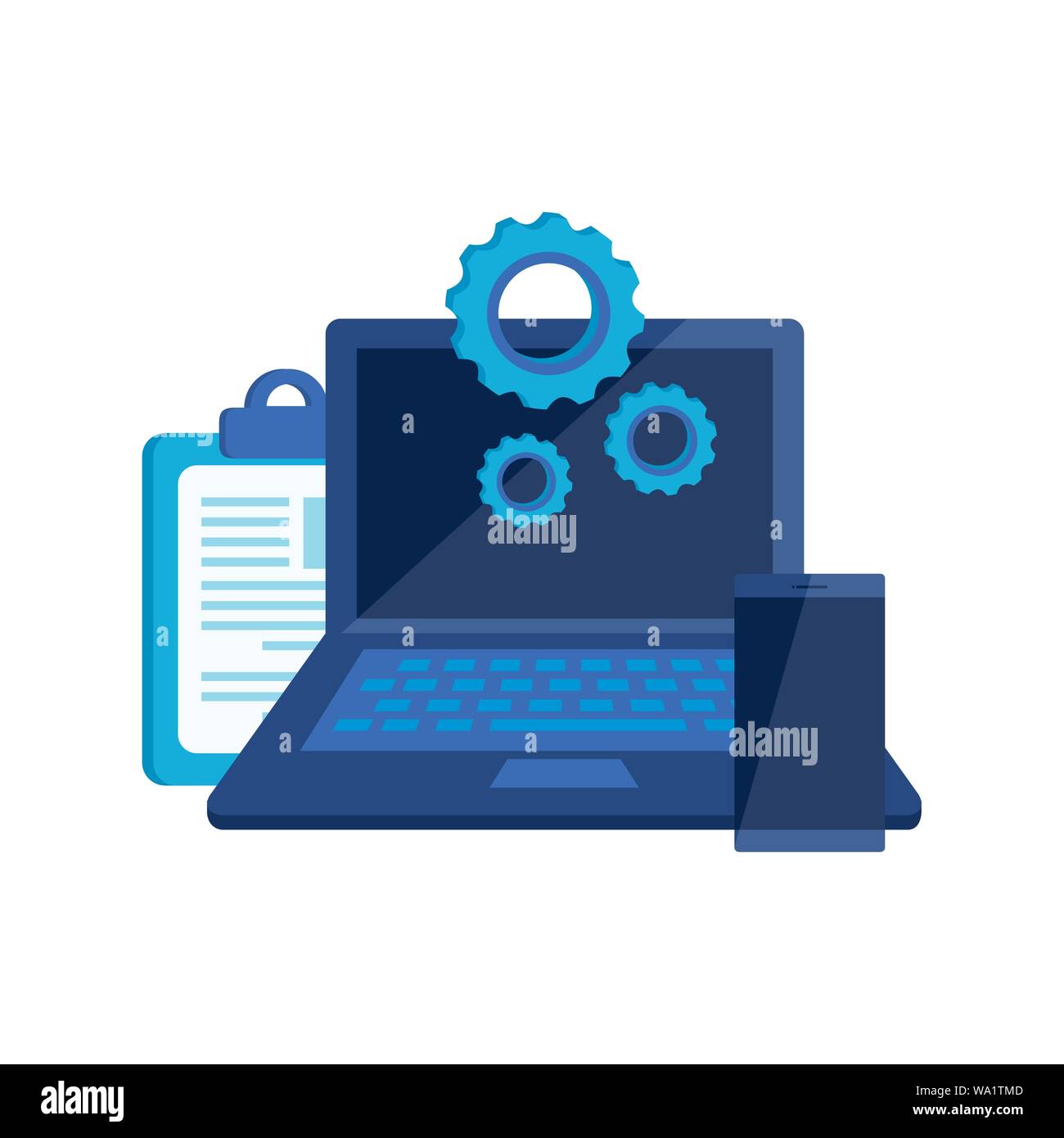 checklist clipboard with laptop computer Stock Vector Image & Art - Alamy
