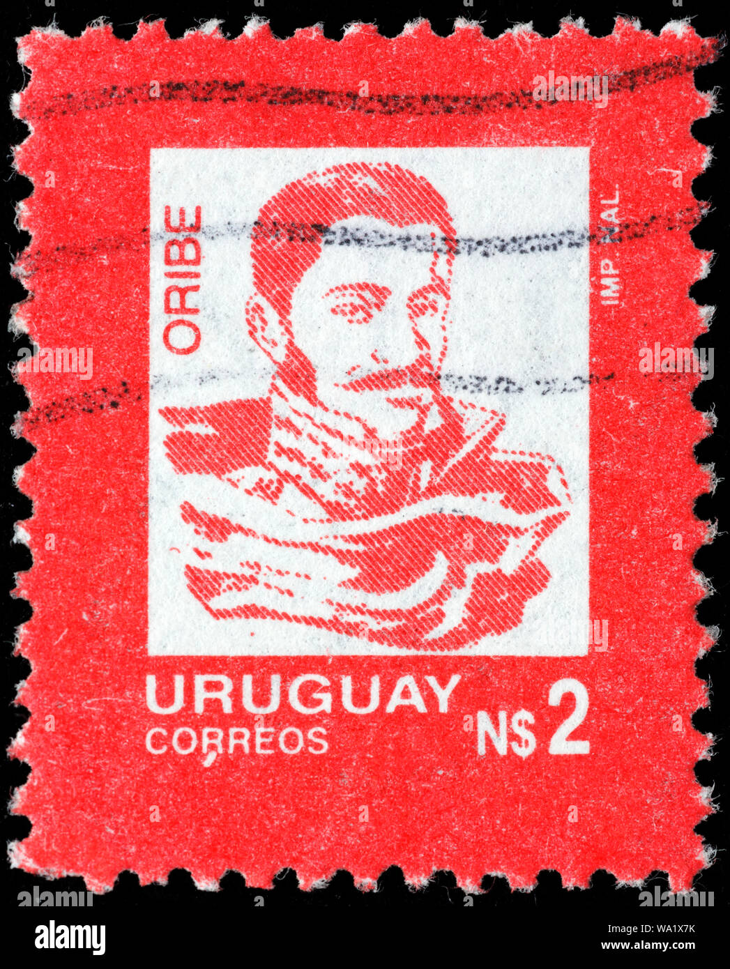 Manuel Oribe (1835-1838), President of Uruguay, postage stamp, Uruguay, 1987 Stock Photo