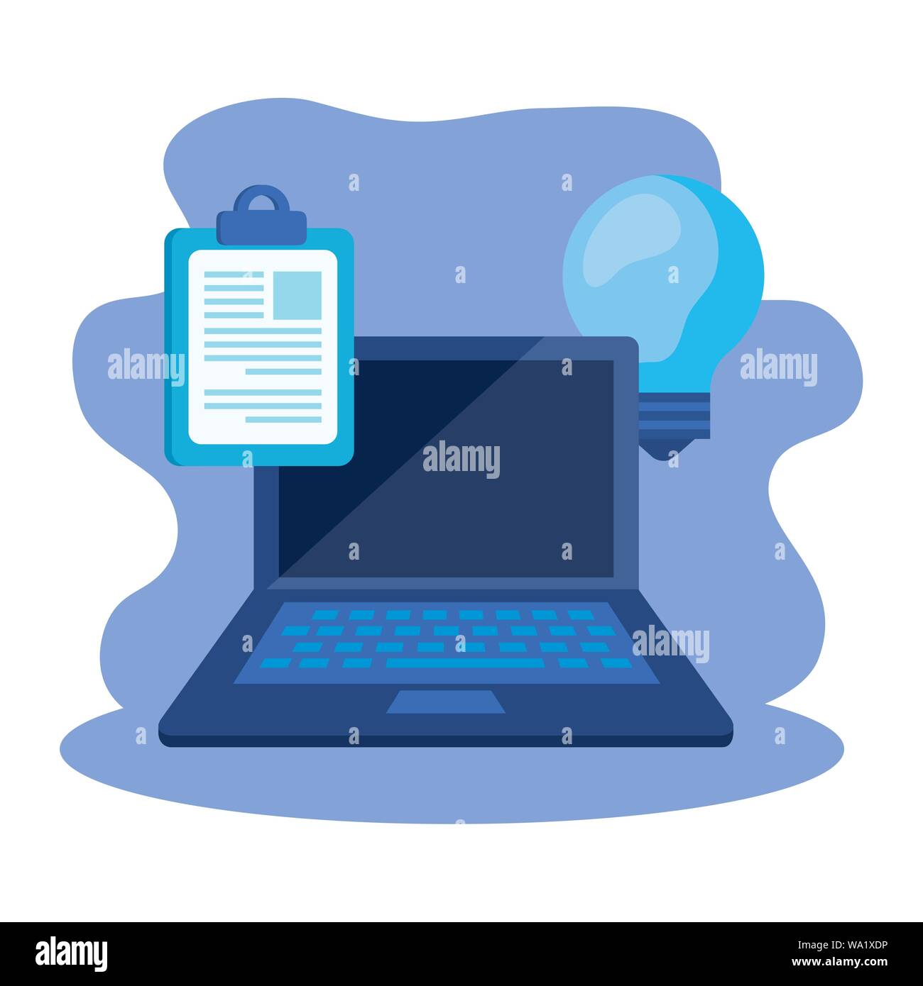 checklist clipboard with laptop computer Stock Vector Image & Art - Alamy