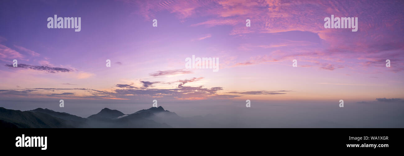 Cloud mountain national nature reserve, the sunset glow Stock Photo