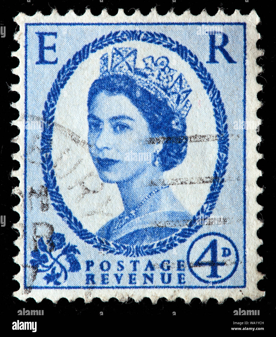 Queen Elizabeth II, Wilding series, postage stamp, UK, 1953 Stock Photo