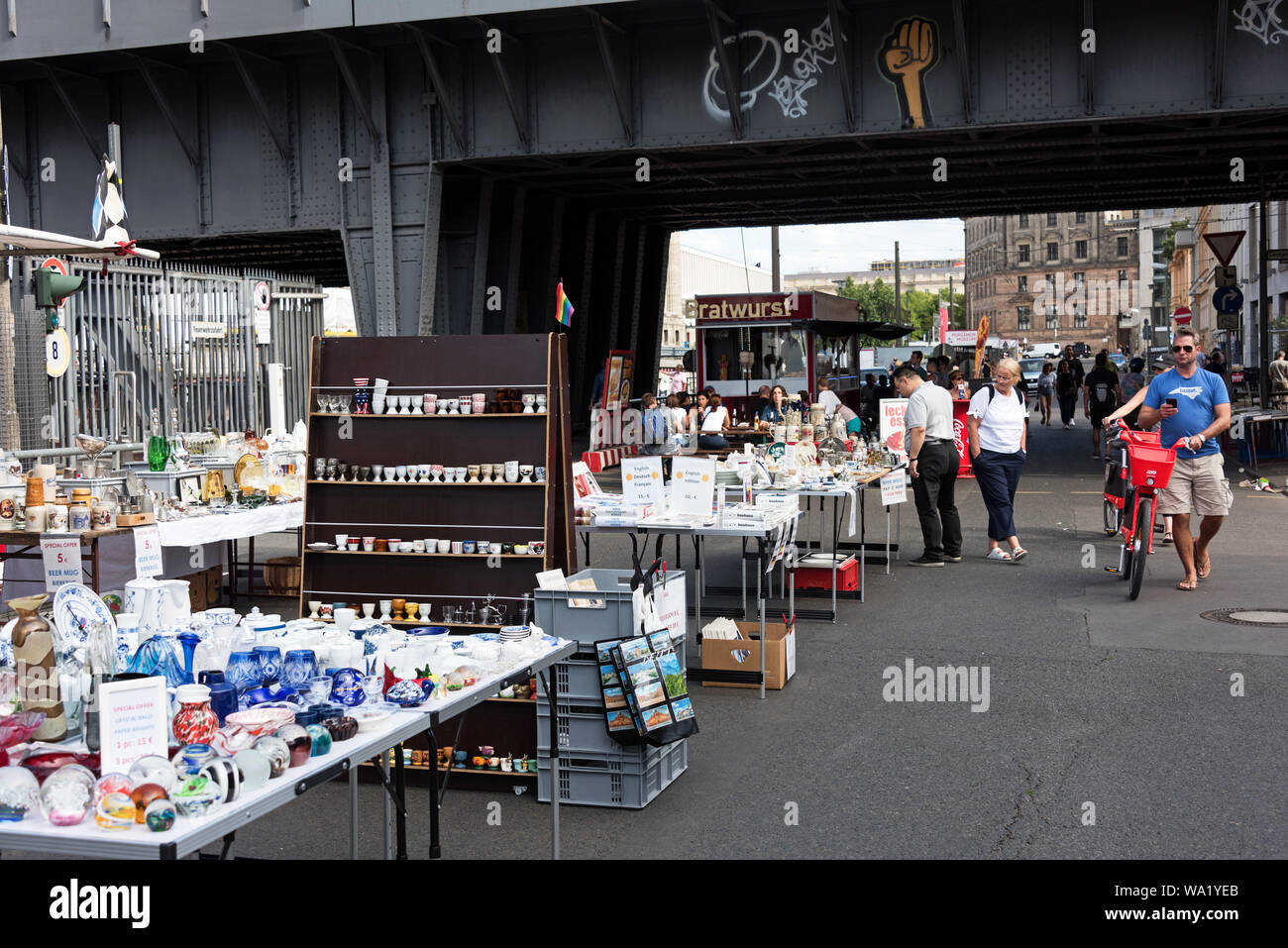 The Antique and Book Market near the Bode Museum, Berlin, Germany. Stock Photo