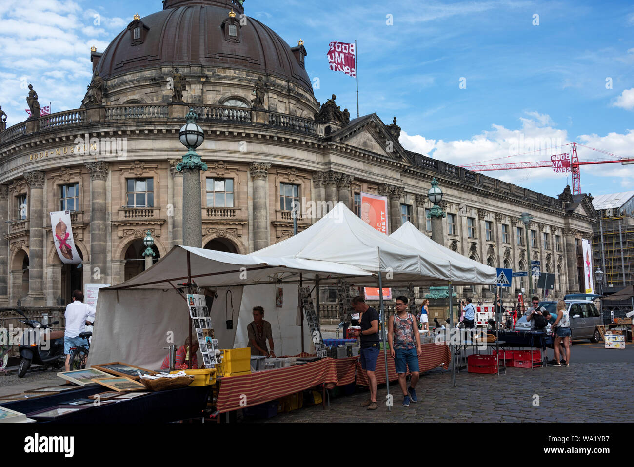 The Antique and Book Market near the Bode Museum, Berlin, Germany. Stock Photo