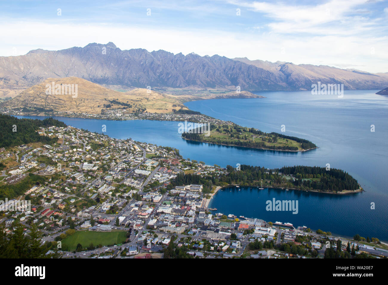 Aerial view of beautiful Queenstown, Otago, New Zealand Stock Photo - Alamy