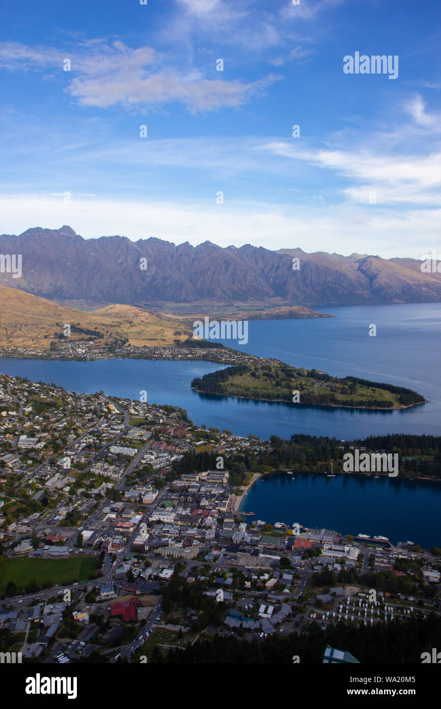 Aerial view of beautiful Queenstown, Otago, New Zealand Stock Photo - Alamy