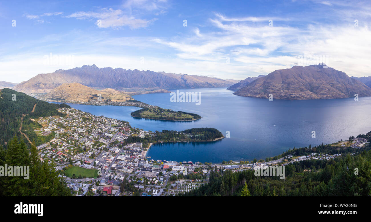 Aerial view of beautiful Queenstown, Otago, New Zealand Stock Photo - Alamy